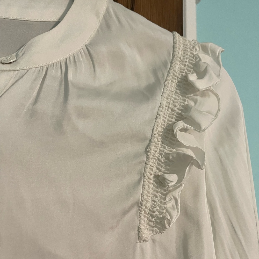 Express White Ruffle Blouse - Picture 2 of 5